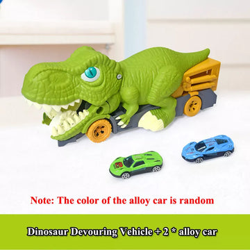 Kids Montessori Dinosaur Fun Car Carrier Truck With Mini Cars & Racing Track. (Some Items available separately)
